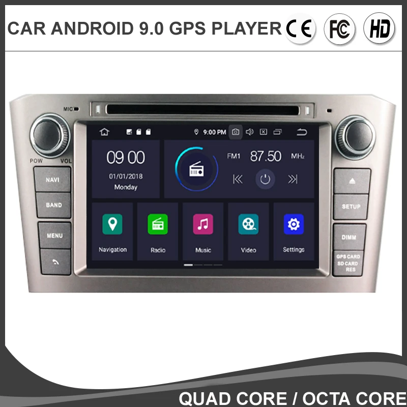 " Android 9,0 Восьмиядерный автомобильный DVD gps плеер для TOYOTA AVENSIS T25 2003-2008 Мультимедиа Радио Навигация BT wifi/4G карта TPMS SD