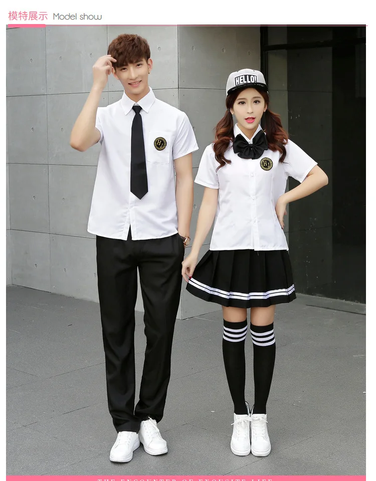 Японская школьная форма для подростков, костюм для колледжа, форма для средней школы, короткий рукав, Белый Топ, синяя юбка, костюм моряка