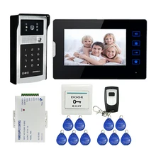 ENVÍO LIBRE 7 “Tecla táctil Pantalla LCD de Teléfono Video de La Puerta Sistema de Intercomunicación 1 Monitor + Código RFID Teclado Timbre de La Cámara Al Aire Libre