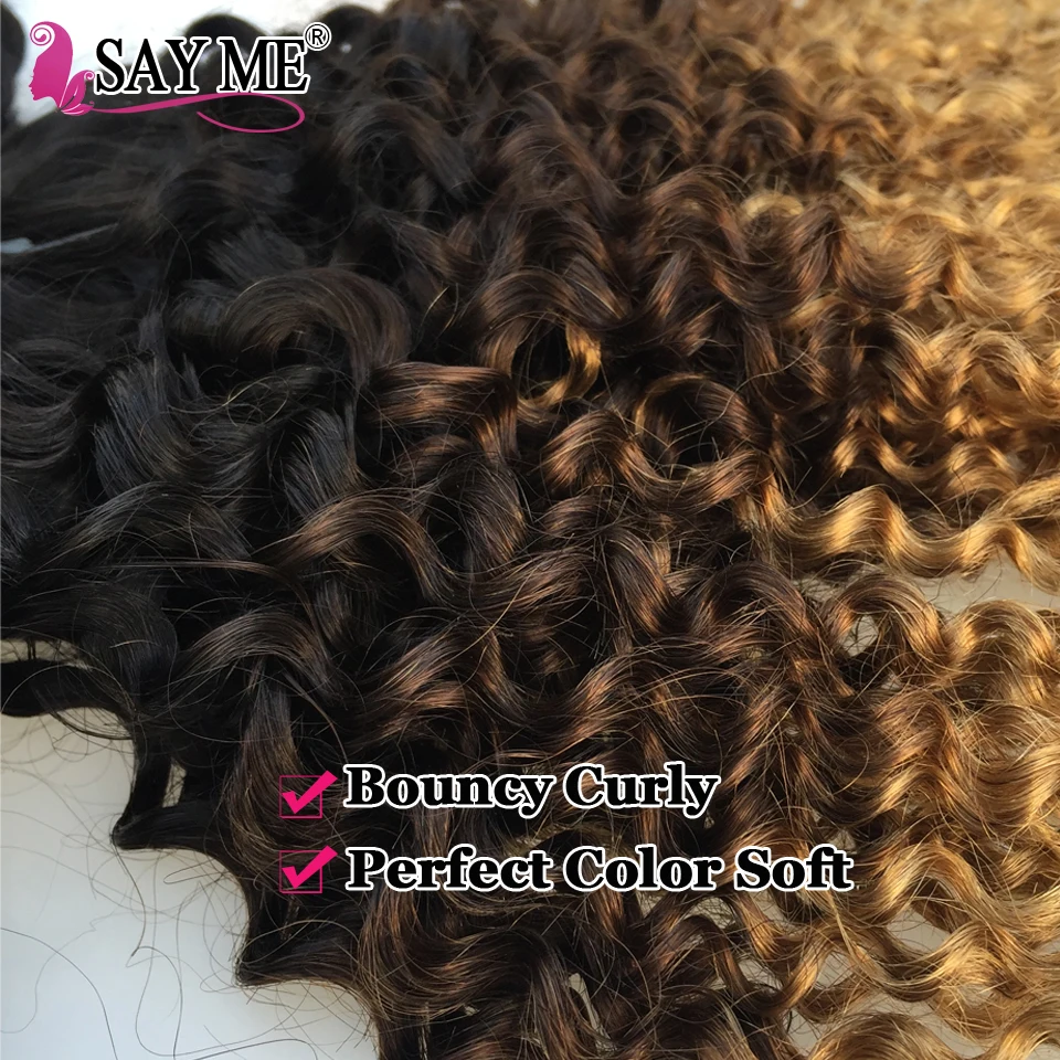 Ombre Kinky Curly Hair Brazilian Human Hair Weave Bundles 1B/4/27 Remy Afro Jerry Curly Human Hair Extensions 1 / 3 / 4 Bundles
