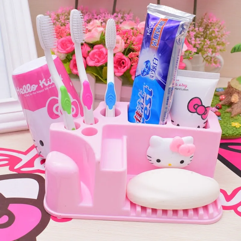 VKStory Life Pink Hello Kitty Plastic Storage Rack For Bathroom Bedroom
