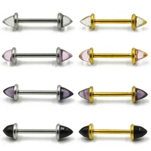 BOG-1 пара Золотая внутренняя нить 316L хирургическая сталь Штанга конус для пирсинга стекло ниппель кольцо Бар ювелирные изделия для тела