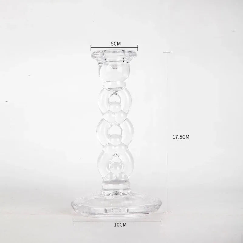 NOOLIM Хрустальный подсвечник, подсвечник для ужина при свечах, стеклянный подсвечник, подсвечник для дома, свадебные декорации канделябр - Цвет: GJ3034