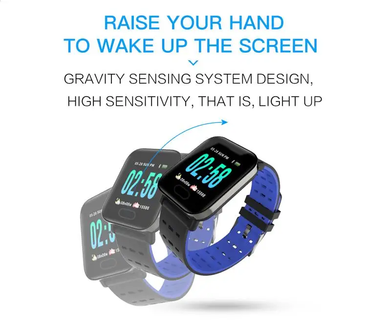 A6 Смарт часы носимые устройства IP67 Водонепроницаемый Bluetooth Шагомер монитор сердечного ритма цветной дисплей SmartWatch для Android/IOS