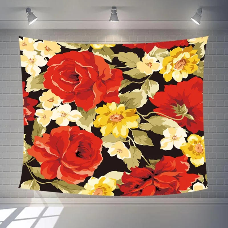 New Romantic Big Rose Tapestry Flowers Space Tapestries Carpet