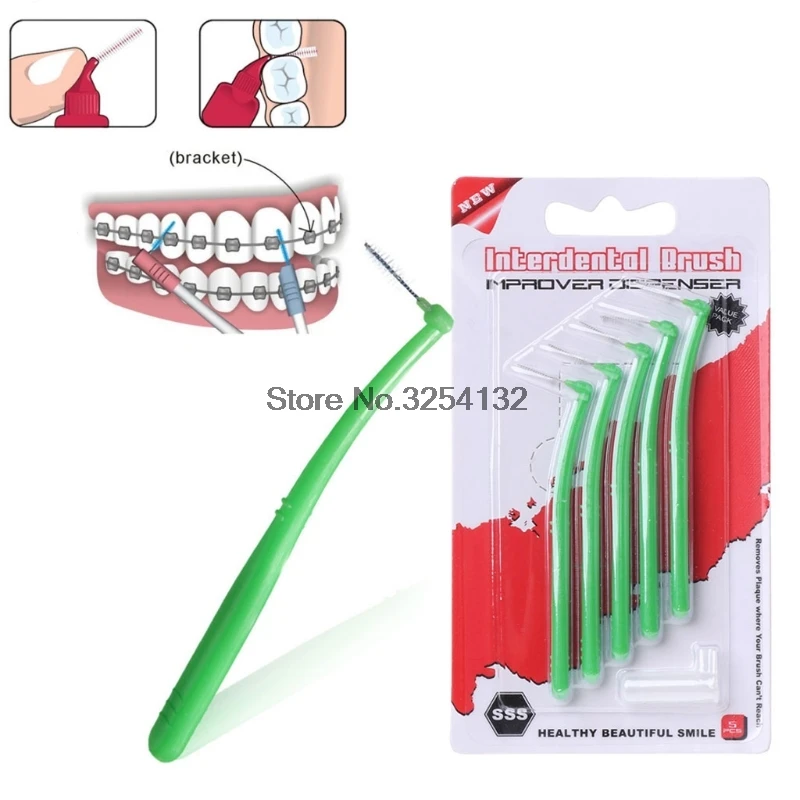 5 шт. l-образный межзубные щетки зубные щетки с мягкой Стоматологическая межзубные Уход за полостью рта