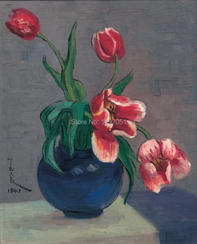 

still life paintings Chinese paintings contemporary artist masterpiece flowers posters canvas prints tulips in blossom