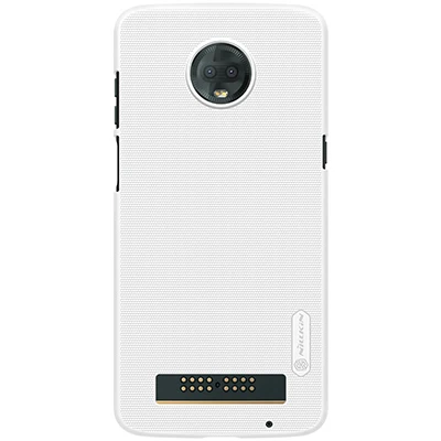 Чехол для Motorola Moto Z3/Moto Z3 Play NILLKIN Супер Матовый Защитный матовый пластиковый жесткий чехол - Цвет: White