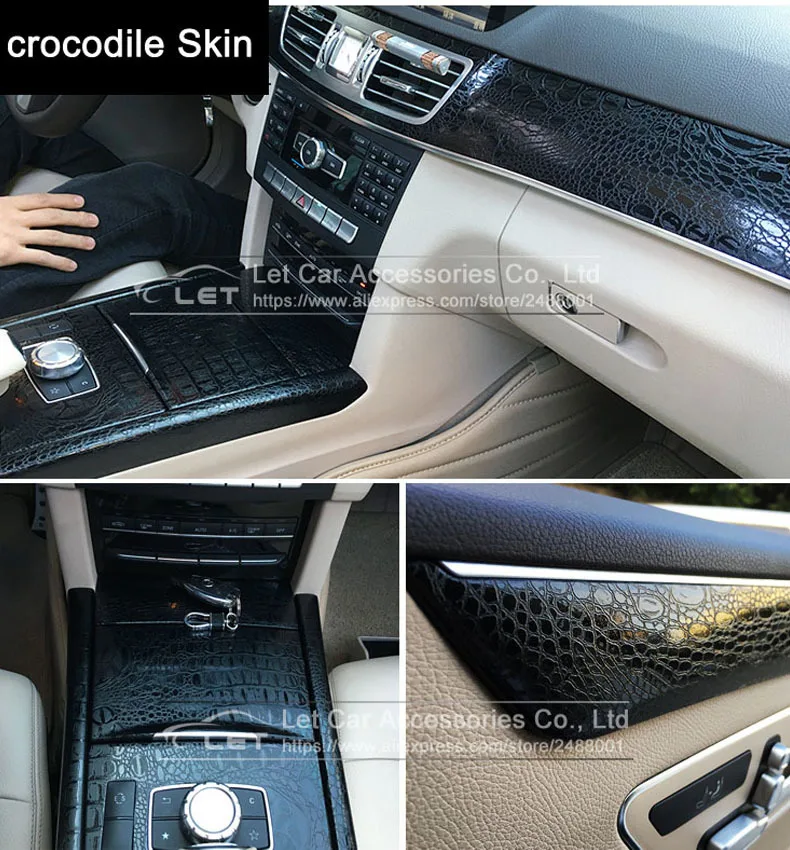 152 см x 50 см 3D машина Имитация искусственная крокодиловая кожа автомобиля обертывание Виниловая пленка Ретро трещины дизайн интерьера