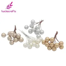 Lucia crafts 50 шт./лот мини пластиковые поддельные металлические цветные Ягоды Искусственные цветы DIY Рождественский подарок украшения для дома A0602