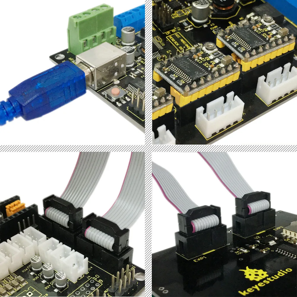 Keyestudio 3 D принтер комплект MKS GEN V1.2++ 5x8825 мотор+ lcd 12864 умный контроллер