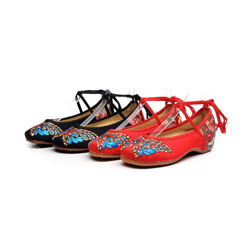 Zapatos Lacent rouge Vieux Broderie Noir Pékin Mujer Appartements Femme blanc Danse Papillon Ballet Doux Casual Planos Chaussures Femmes 07wfqaU7