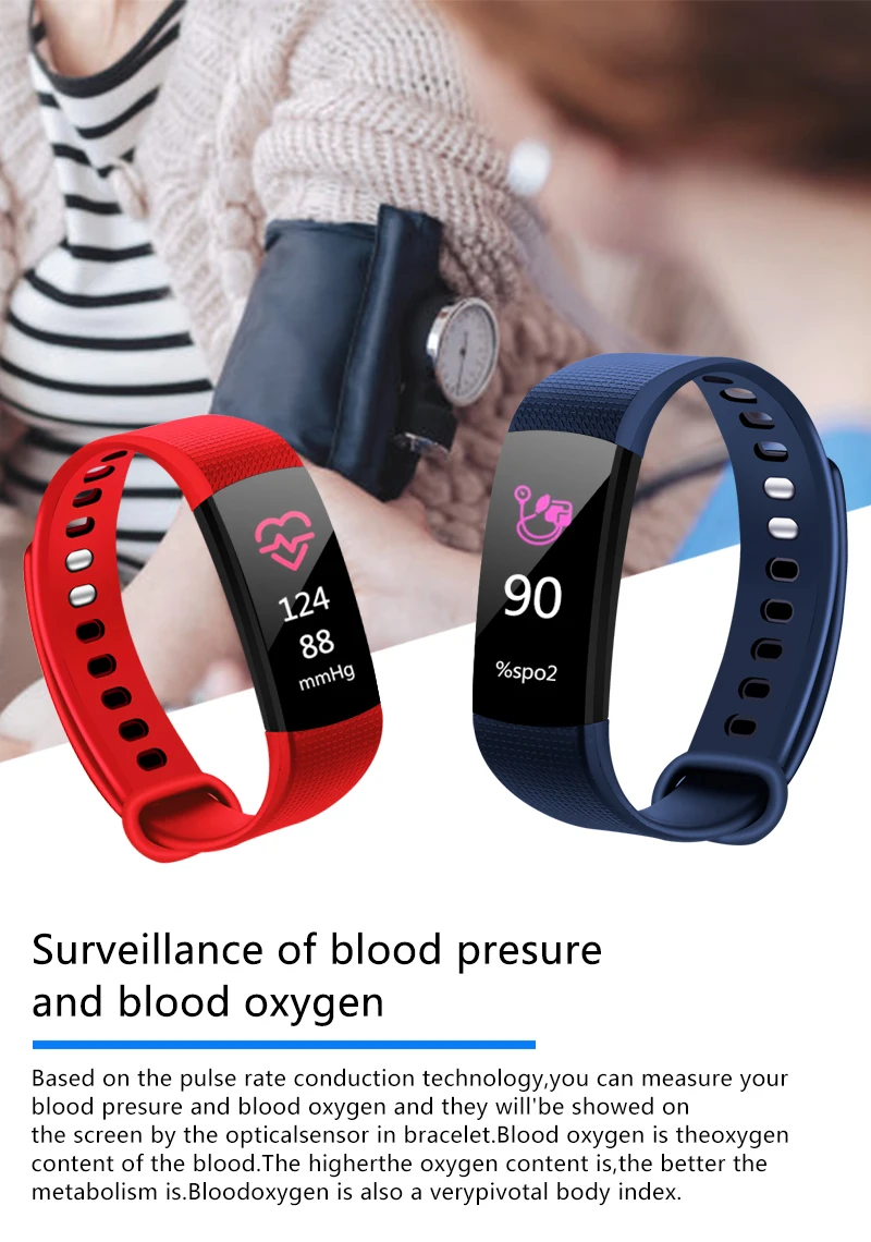 Y5 Смарт-часы спортивные фитнес-трекер сердечного ритма кровяное давление Браслет Водонепроницаемый Smartband шагомер для IOS Android