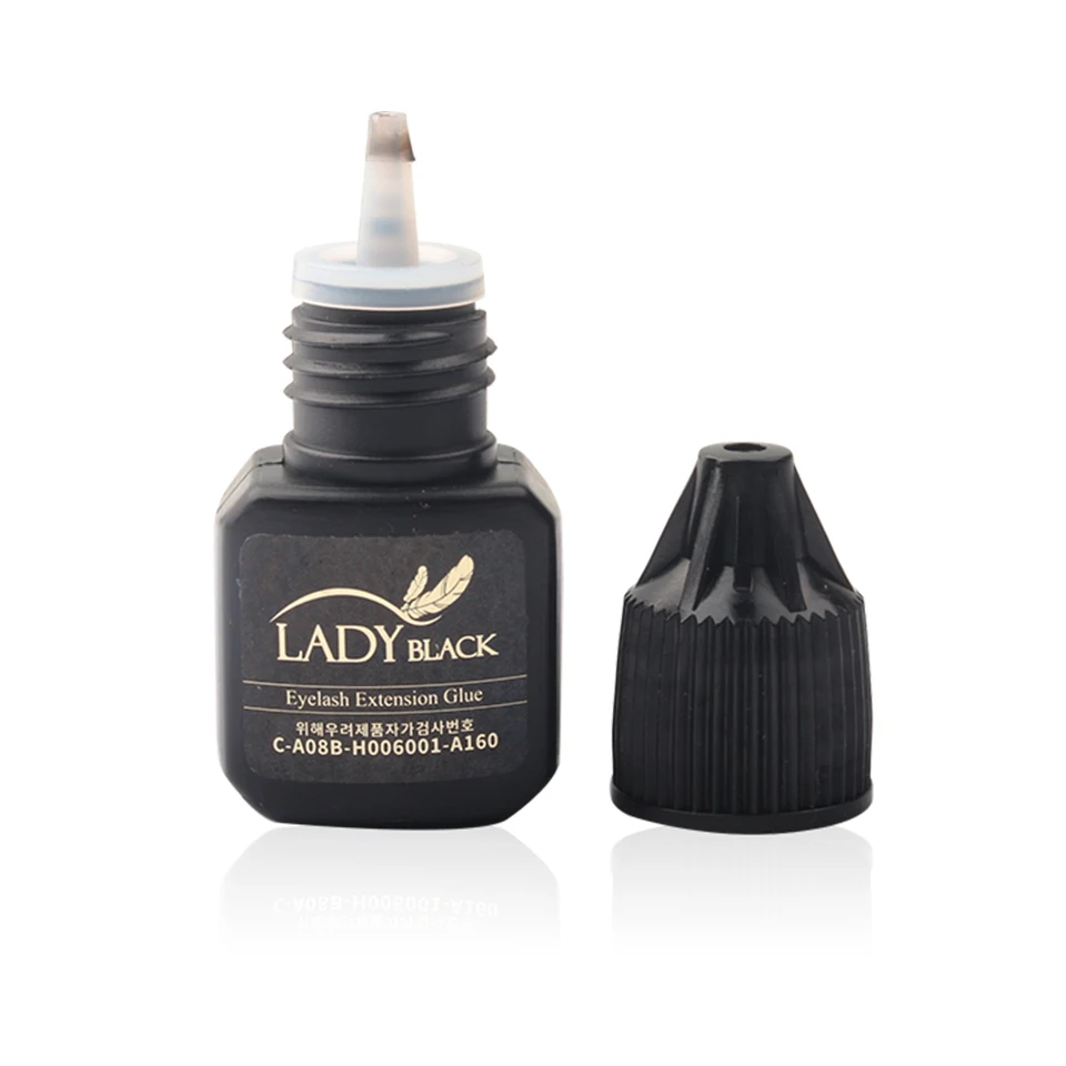 1 Bottle 5ml Lady Black Eyelash Extension Glue Fast Drying False Eyelash Extension Glue Over 6 Weeks Make Up Professional Tools