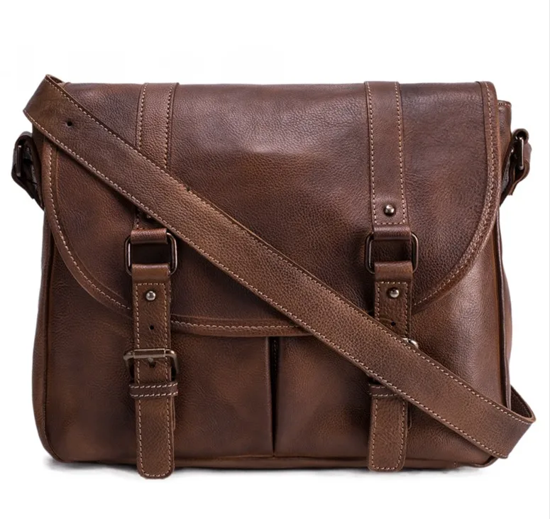 Rockcow ручной растительного дубления кожи Для мужчин сумка, сумка через плечо, сумка 9042 - Цвет: Retro Brown