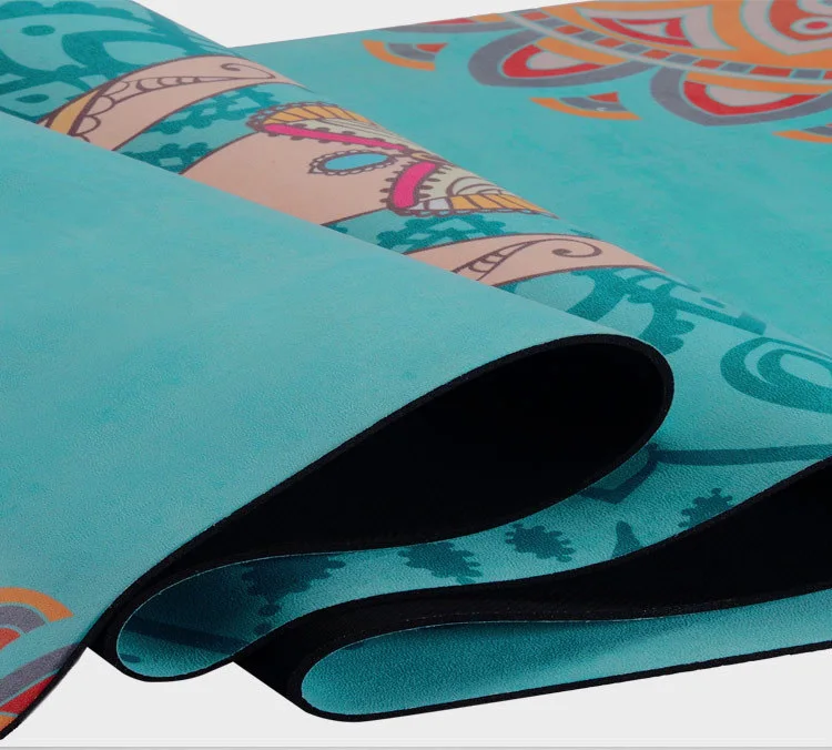 5 мм натуральный резиновый замшевый коврик для занятий йогой с принтом, высокотемпературный нескользящий коврик для спортзала