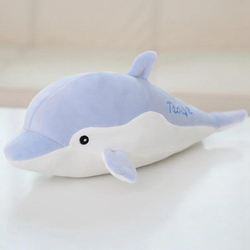 30 см Милая пуховая хлопковая плюшевая игрушка «Акула» Kawaii чучело дельфина животные детские игрушки для детей подарок на день рождения кукла - Цвет: Синий