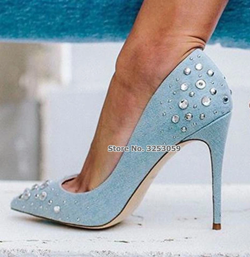 light blue women's pumps
