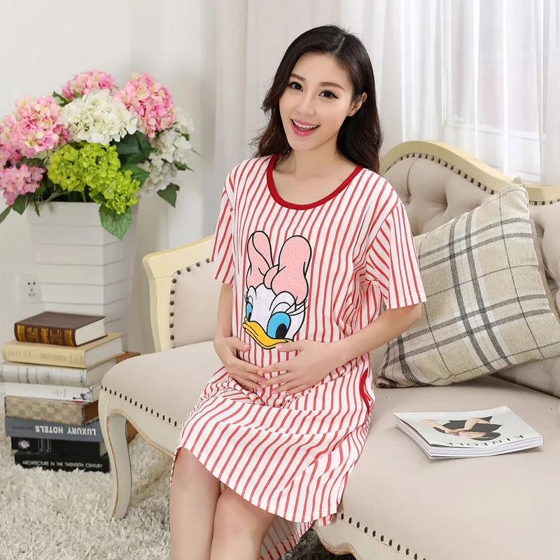 Home Breastfeeding maternity nightgown pajamas Nursing nightie