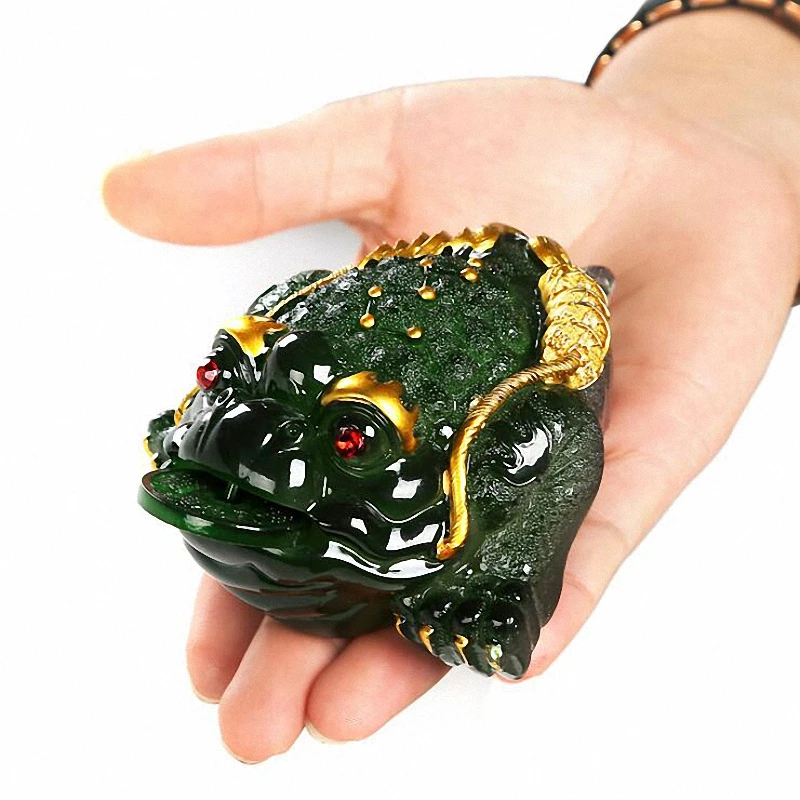 

PINNY Color Changed Toad Tea Pets Resin Small Tea Pet Chinese Taste Tea Set High Qulity Tea Ceremony Decorations Play Water