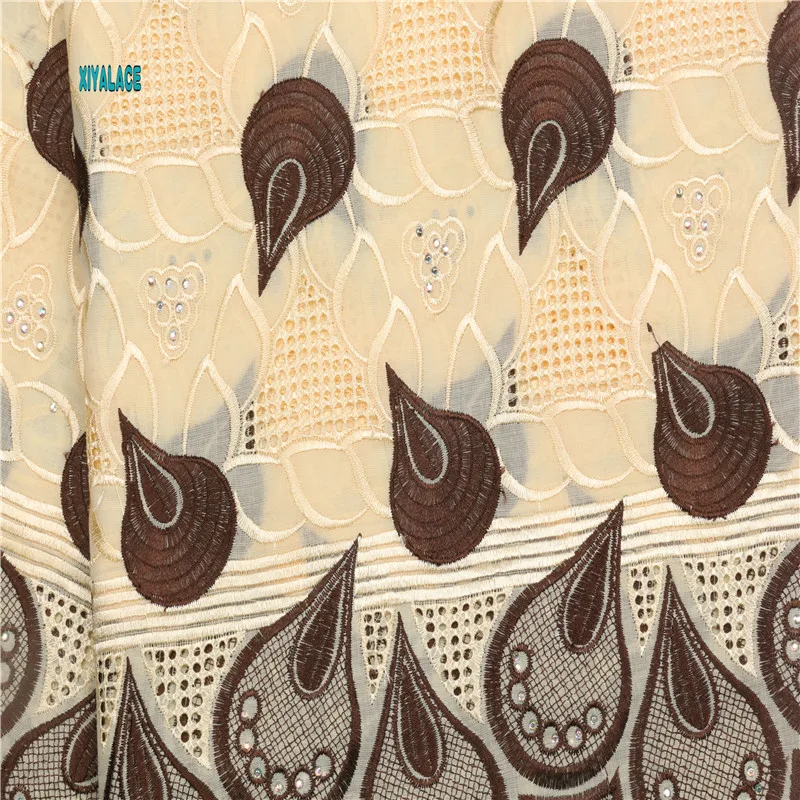 Африканская кружевная ткань высокого качества нигерийские кружевные ткани расшитый французский фатин кружева с камнями ткани женские YA2048B-1