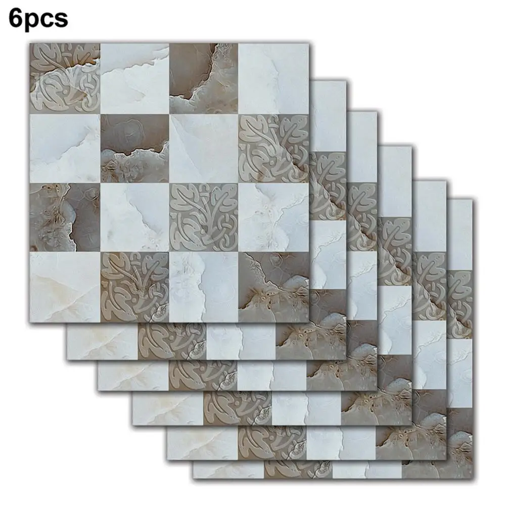 

6PCS Retro Tiles Wall Stickers for Bathroom kitchen Tile Stickers Decor Adhesive Waterproof wall sticker #BO