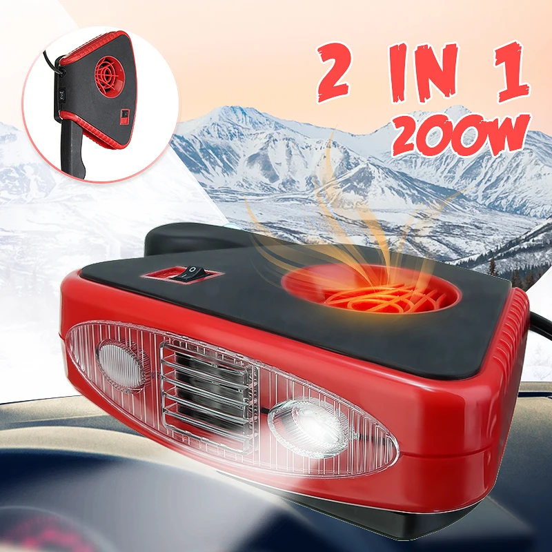 

200W Portable Electric Car Heater Fan Defroster 12V Auto Vehicle Heating Hot Fan Window Windshield Demister DEFROSTER