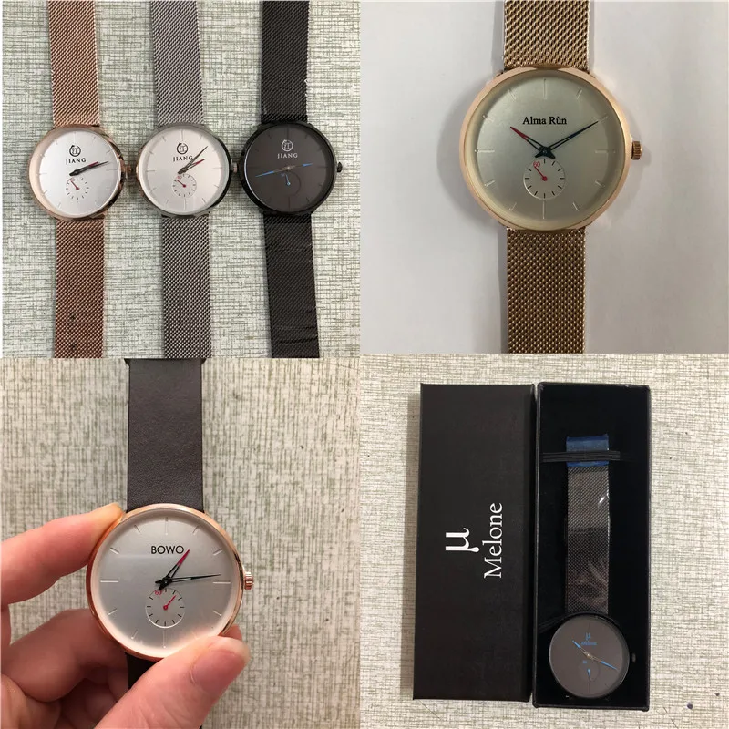 CL029 сделать свой собственный дизайн часы Мужские сетки Группа OEM мужские часы ультра-тонкие Пользовательские синий логотип часы персонализированные Relojes Hombre