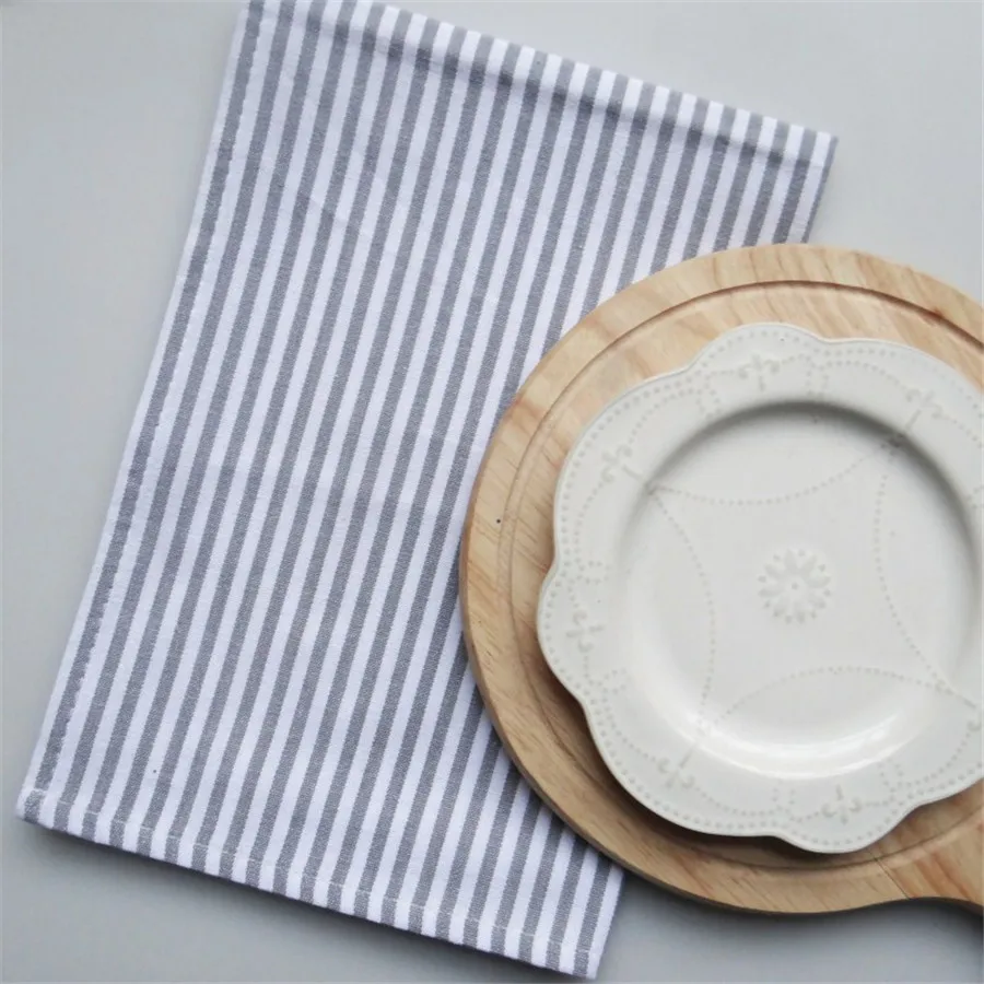Клетчатая и полосатая хлопковая текстильная салфетка, скандинавские пасторальные ветровые кухонные полотенца для домашнего использования, тканевая салфетка для чая и кофе