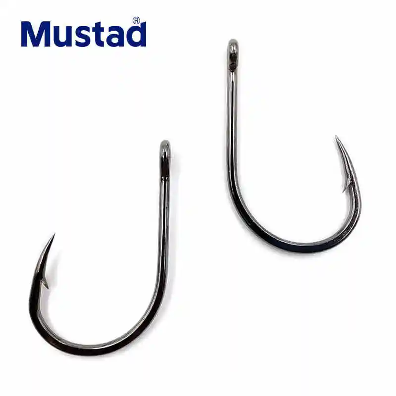 

Mustad CHINU Hooks With Eyes 10104 High Carbon Steel Fishhooks Barbed Single Circle Carp Hook 1#-10# Jig Head Lure Hooks Peche