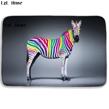 

LzL Home 3D Printed Bathroom Carpet Zebra Bird Pattern Non-slip Bath Mats Floor Carpet Large Bathroom Rugs Door Floor Seat Rugs