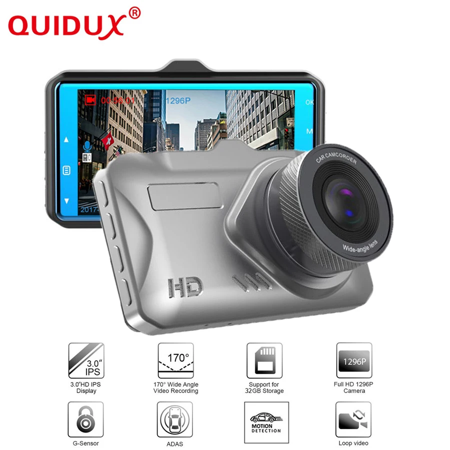 

WHEXUNE New 3.0 Inch Car DVR Camera Full HD 1296P Night Vision Dash Cam ADAS Video Recorder Wide-Angle Lens Parking Monitor