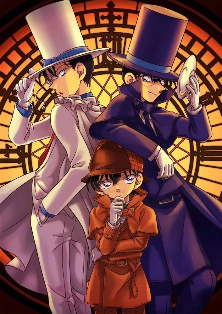Постеры Detective Conan настенные наклейки в стиле аниме печатная бумага с белым