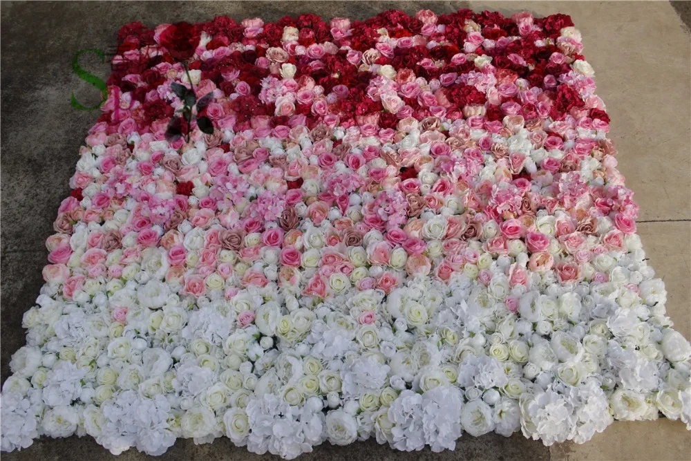 

SPR artificial mix penoy hydrangea rose wedding ombre backdrop flower wall high quality custom design style decorative flore