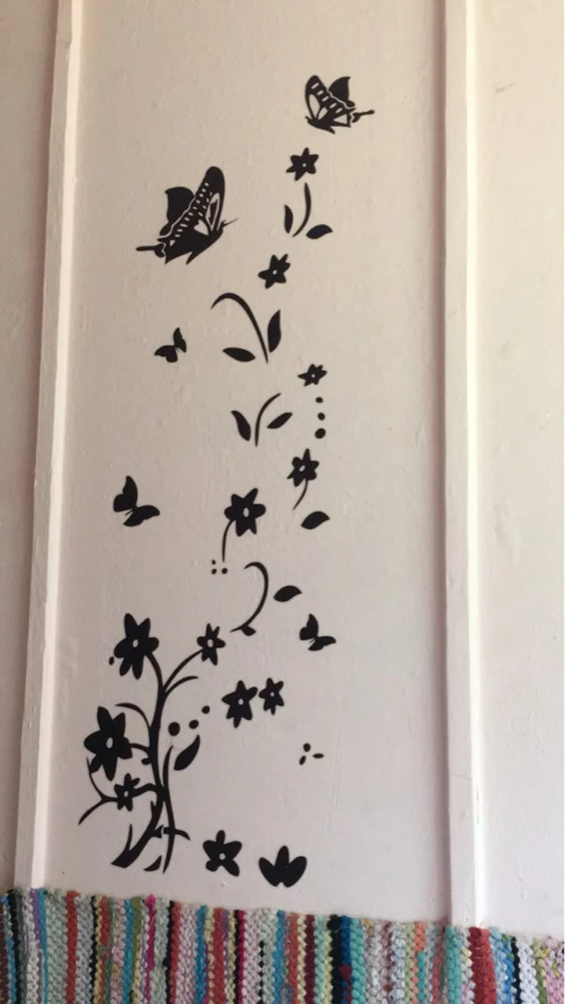 DIY butterflies fridge sticker flower art sticker wall sticker for refrigerator wall decals for kids room living room decor 2019