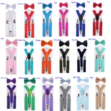 Mode Kinder Hosenträger mit Bowtie Kinder Fliege Set Jungen Hosenträger Mädchen Verstellbare Hosenträger Baby Hochzeit Krawatten Zubehör