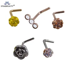 1 предмет, модный пирсинг индийских узоров цветов Сережка для пирсинга носа кольца для пирсинга перегородки носа кликер Пирсинг зажим для носа кольца, пирсинг тела, украшения нос кольцо