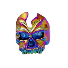 Dos homens de Esqueleto Do Crânio Da Liga do vintage Anéis Anel de Dedo Fantasma Halloween Terror Barato Jóias Antigas Estilo Punk, Item no.: JY2735