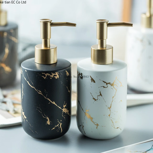 High Quality Matte Marble Pattern Bathroom Soap Dispenser Ceramic Lotion  Bottle Soap Dish Toothbrush Holder Mouthwash Cup - Portable Soap Dispensers  - AliExpress