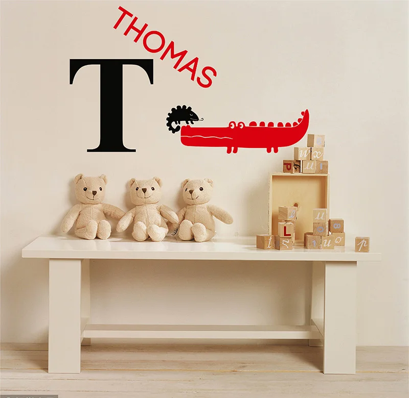 Alligator Boy Name Wall Decal Alligator Boy Name Nursery Wall Decor