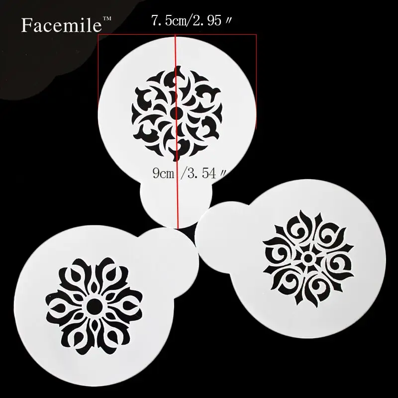 Facemile 3 шт. разные стили цветы сладкое сердце спрей трафареты торт на день рождения DIY Форма для десерта украшения хлеба инструменты 53017