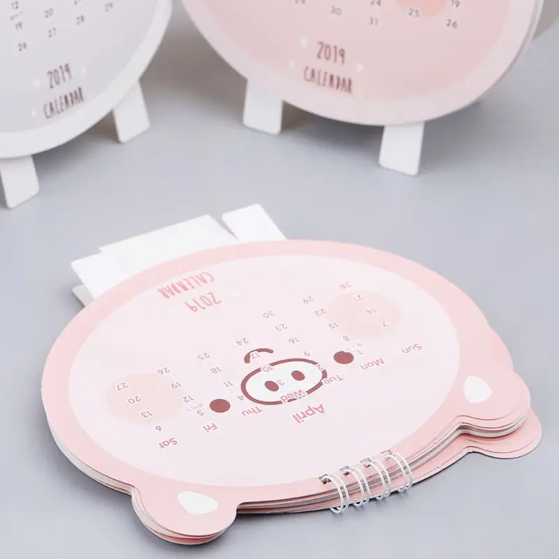 Kawaii животные мультфильм свинья мини настольный бумажный календарь ежедневный планировщик настольный планировщик годовой Органайзер