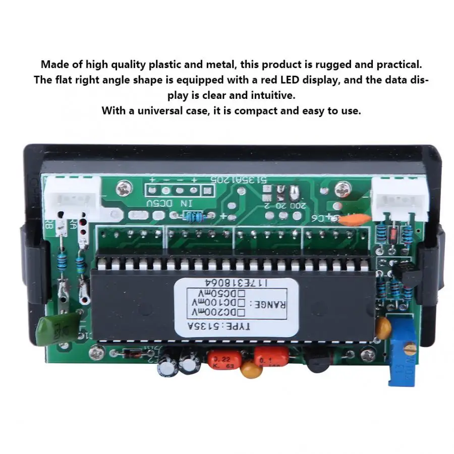 Volt Detector Tester 5135A DC5V High Accuracy DC Voltmeter 3 1/2 Digital Panel Meter with Red LED