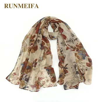 

RUNMEIFA 2019 New Fashion Spring Autumn Cotton Linen Scarves For Women Print Shawl Elegant Ladies Foulards Femme Echarpe