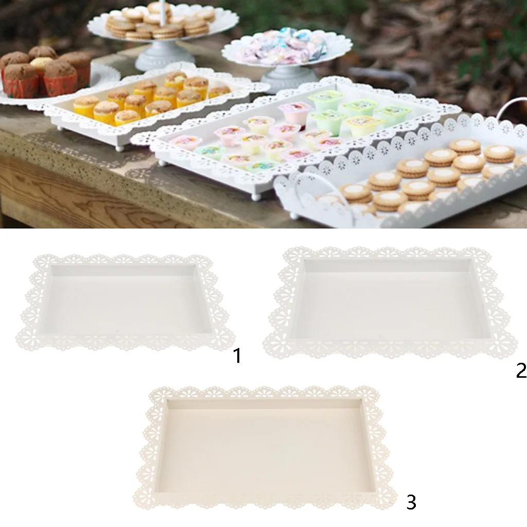 Элегантный полый кружевной белый фруктовый торт тарелка поднос для подачи пищи Свадебный декор