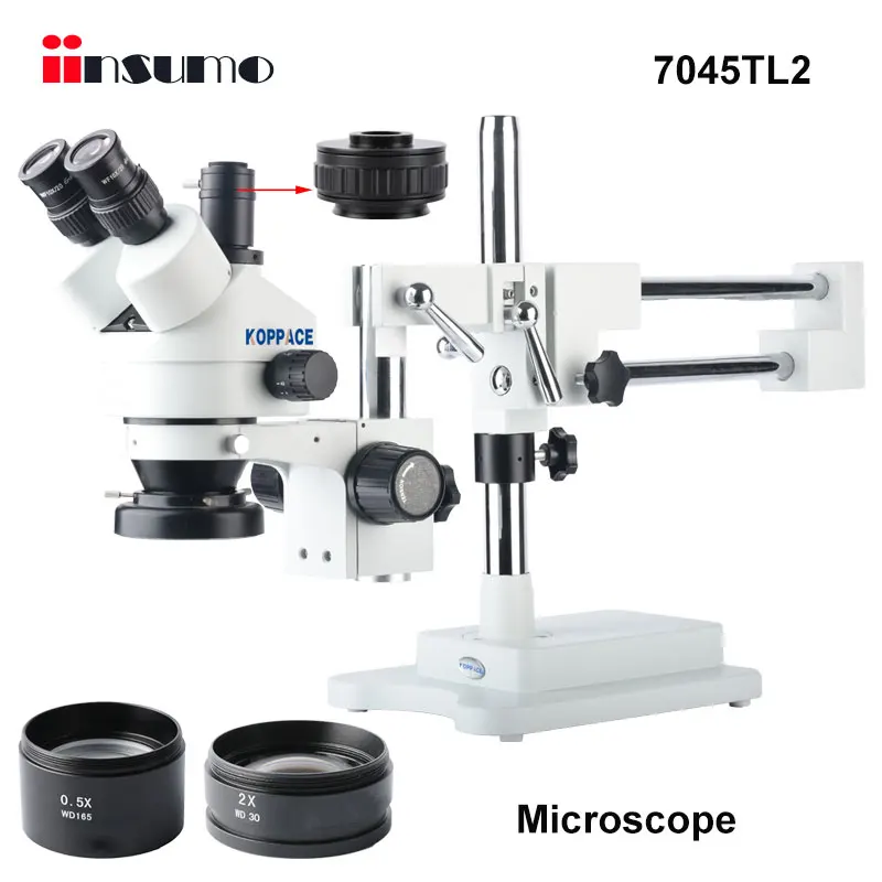 

Novecel 3.5X-90X Large Platform Stereo Zoom Trinocular Microscope 0.7X-4.5X 144pc Ring Light Microscopio Phone Repair Tool