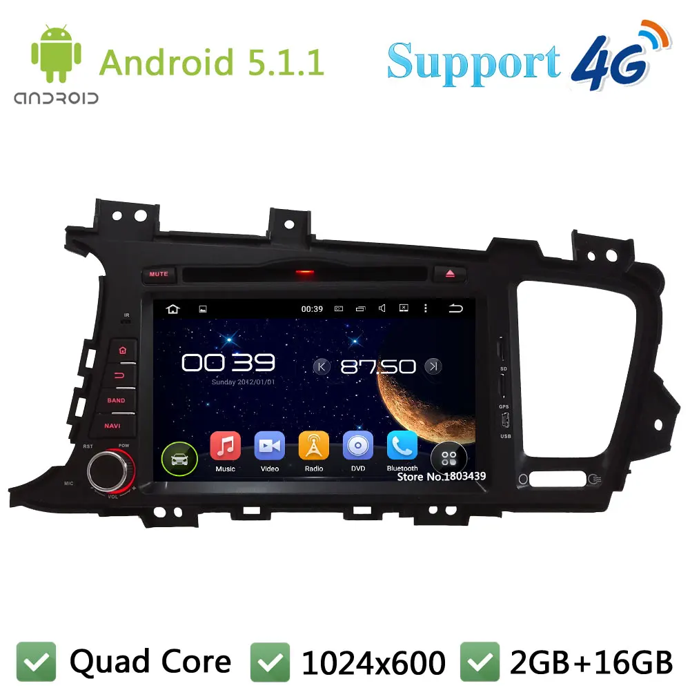 Quad Core 8 1024600 2DIN Android 511 Car Multimedia DVD Player Radio FM DAB+ 3G4G WIFI GPS Map For KIA K5 Optima 2011-2013 Quad Core 8 1024600 2DIN Android 511 Car Multimedia DVD Player Radio FM DAB+ 3G4G WIFI GPS Map For KIA K5 Optima 2011-2013