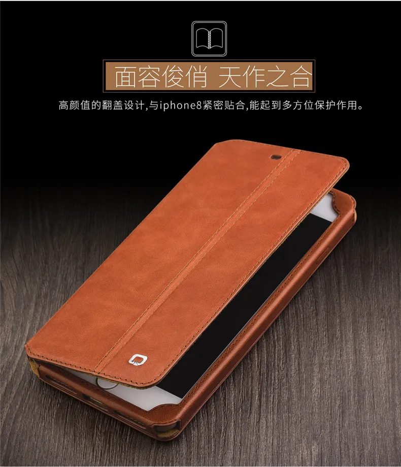 Полная защита флип-чехол из натуральной кожи с карманом для iPhone 7 8 Plus бумажник в деловом стиле слоты для карт чехол для iPhone 7 8 Plus