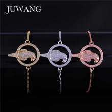 JUWANG CZ Попугай животное браслет золото серебро Циркон для женщин Девушка Птица модный браслет ювелирные изделия подарок