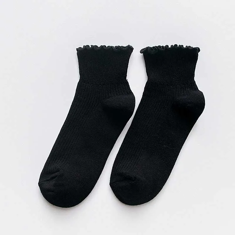 Короткие однотонные носки для отдыха с цветком по бокам; эластичные дышащие удобные хлопковые женские короткие носки в полоску; чулочно-носочные изделия - Цвет: 1